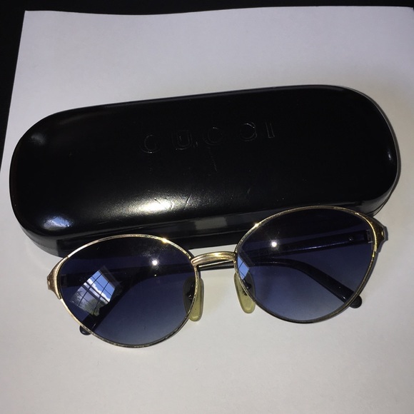 Gucci Accessories - Vintage Gucci sunglasses - blue, gold, back